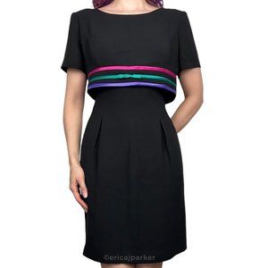 Vintage Donna Morgan Petites Black Popover Dress Size 10P